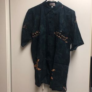 INDONESIAN BATIK-STYLE BUTTON DOWN SHIRT